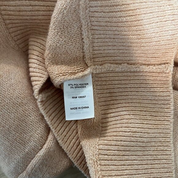 Worthington Sweater Vest Plus Size 0X Peach Cowl Turtleneck Chenille Sleeveless - Picture 5 of 6